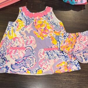 Lilly Pulitzer Girls Multicolor Floral Tank Top - Pink, Purple, Yellow, Blue